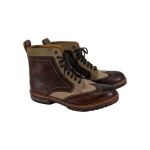 Stacy Adams Vintage Wingtip Boot Leather Finnegan Men's 8 Lace Up Dress Brown